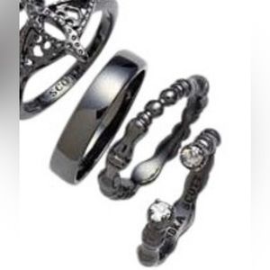 KENDRA SCOTT MILES MIDI RING SET OF FOUR GUNMETAL